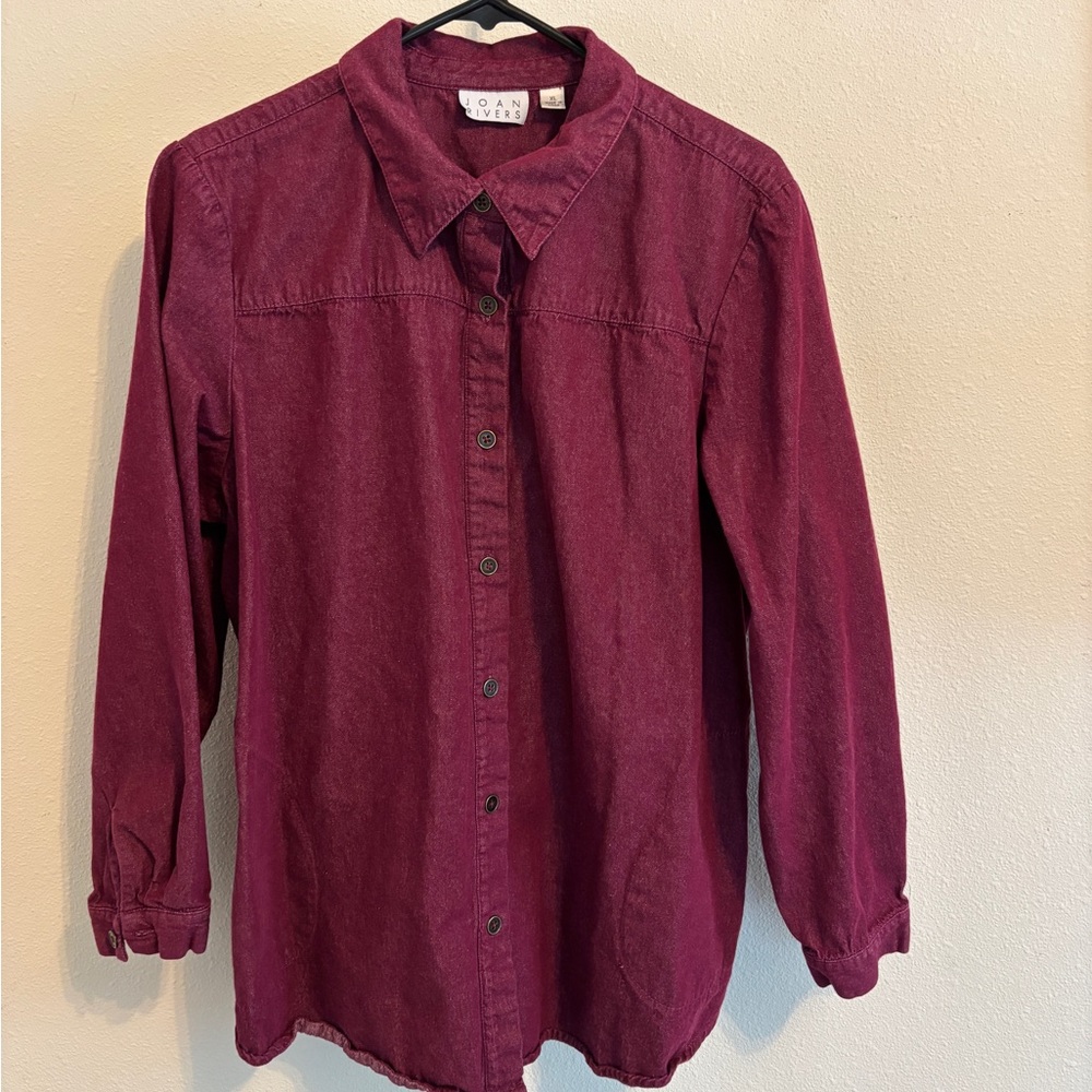 Joan Rivers Oversized Button Down Shirt - Picture 8 of 10